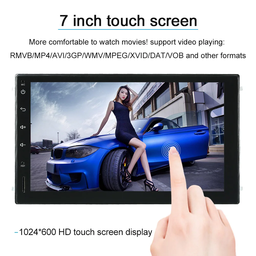 Excellent Android 5.0 1GB RAM 1024*600 Car GPS 2Din Radio Universal Car Stereo Player with Rearview Camera Car Styling Car Accessories 26