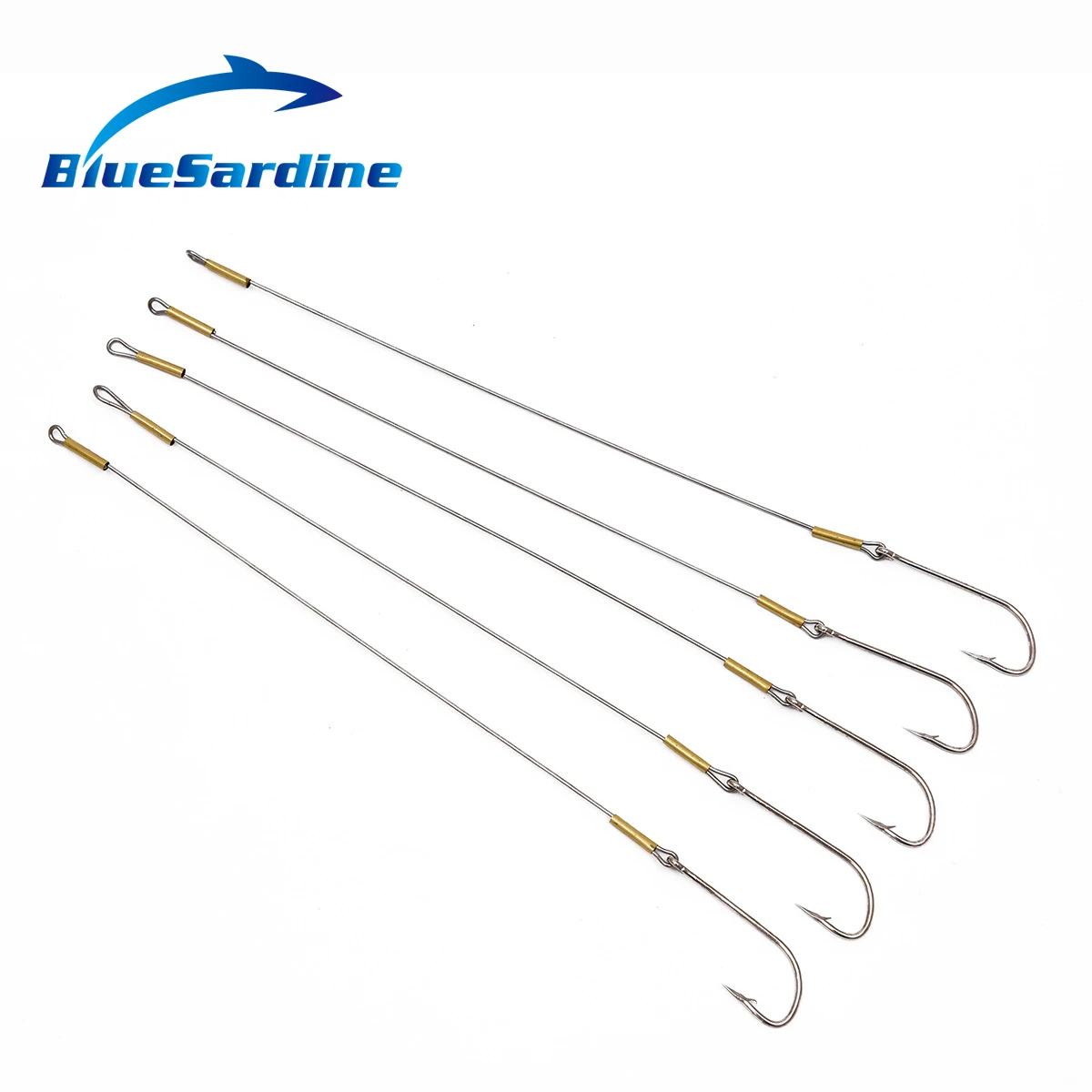 BlueSardine 5PCS Fishing Hook with Line 27CM Carbon Steel Fishhook