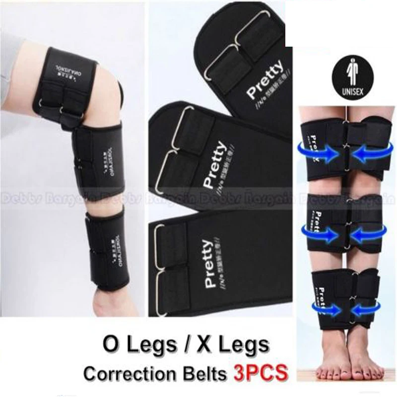 X Ceinture de redressement Correcteur Bandes de correction de jambe 3pcs O