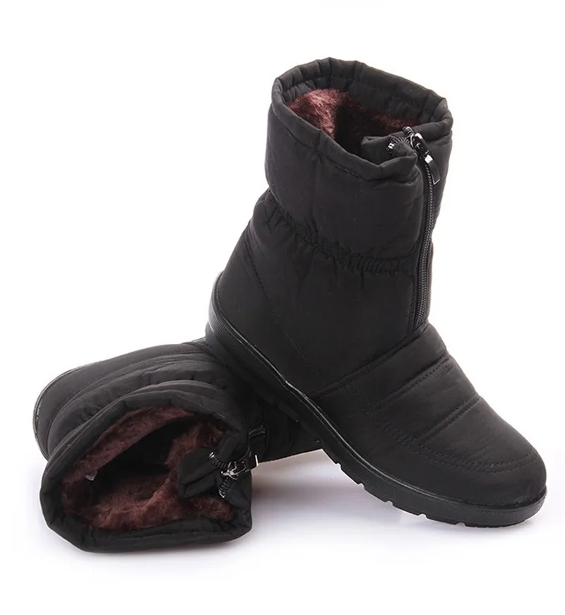 Зимние ботинки; коллекция года; зимние брендовые теплые Нескользящие водонепроницаемые женские ботинки; ботинки для матери; повседневные осенние ботинки из хлопка; женская обувь