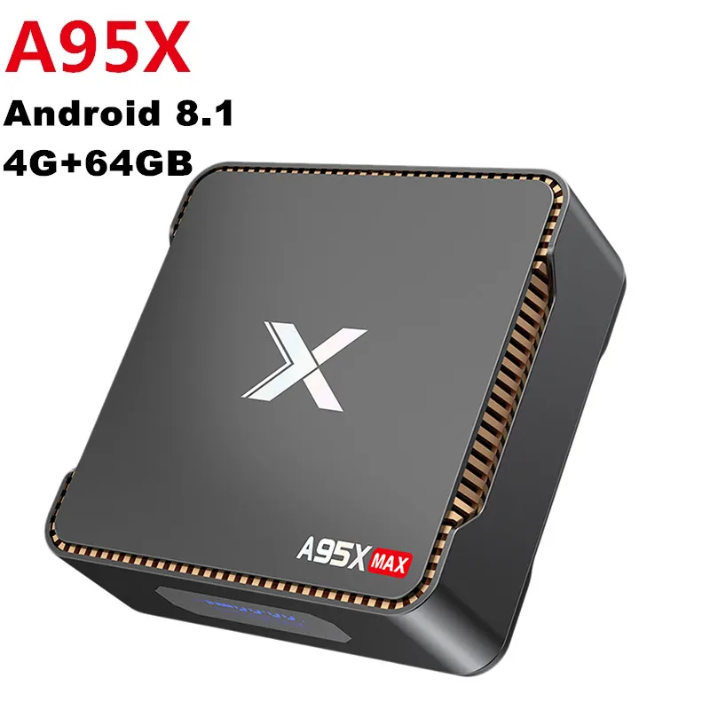 

A95X Max Smart TV Box Amlogic S905X2 Android 8.1 4GB RAM 64GB ROM 1000Mbps Set Top Box BT4.2 Media Player Support 4K
