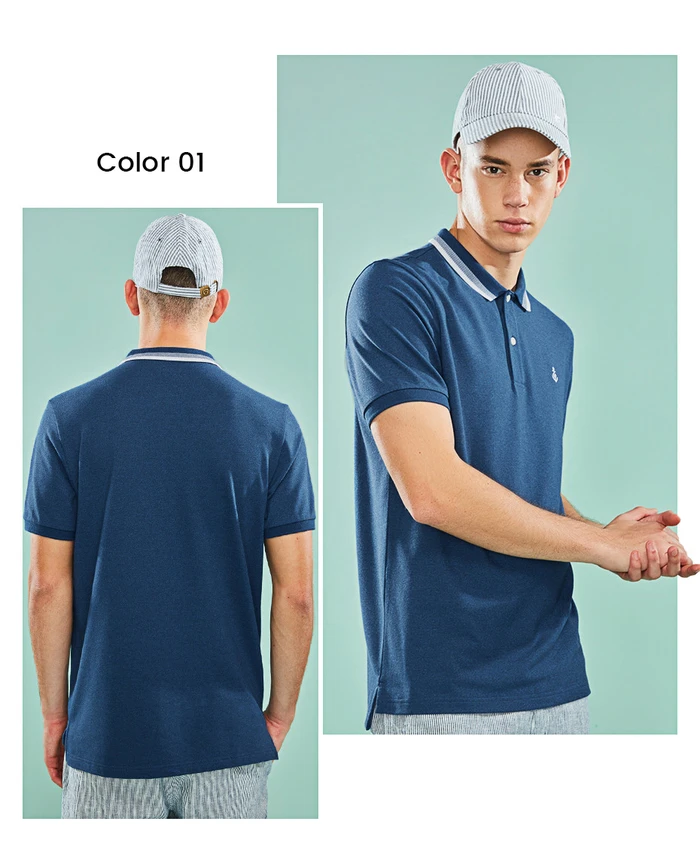 Giordano футболка Polo slim fit с короткими рукавами, с вышивкой якоря на груди, имеет несколько цветовых решений, а так же размеров