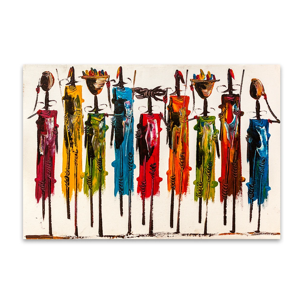 

Embelish Modern Home Decor Modular Pictures Figure Painting Africans Abstract HD Print Canvas Oil Painting Living Room Posters