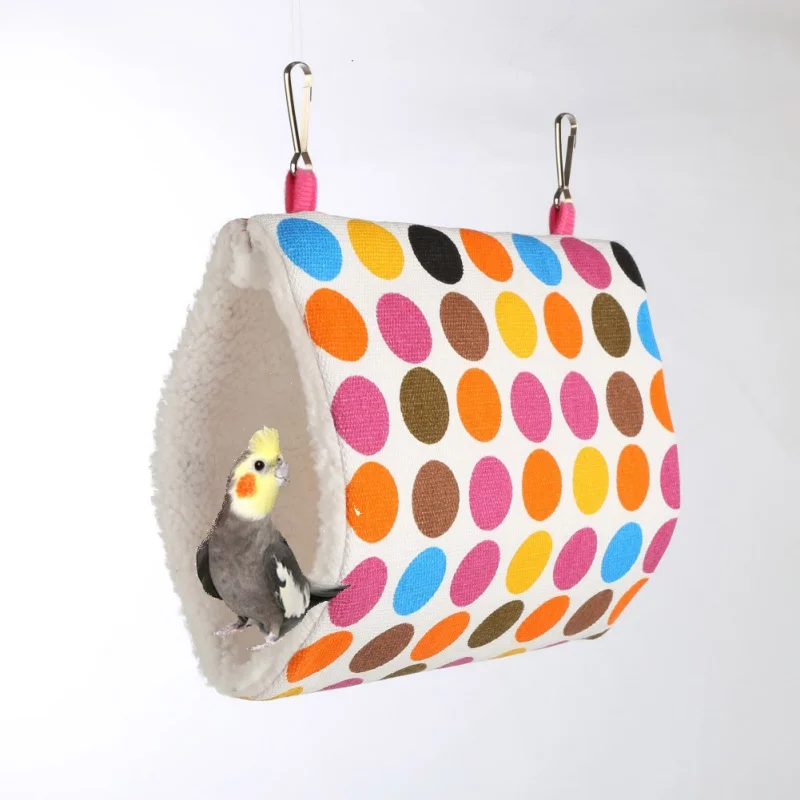 

Parrot Bird Toy Hammock Bed Pet Fluffy Warm Plush Hanging Cave Cage Shed Snuggle Tent Bed Bird Nest