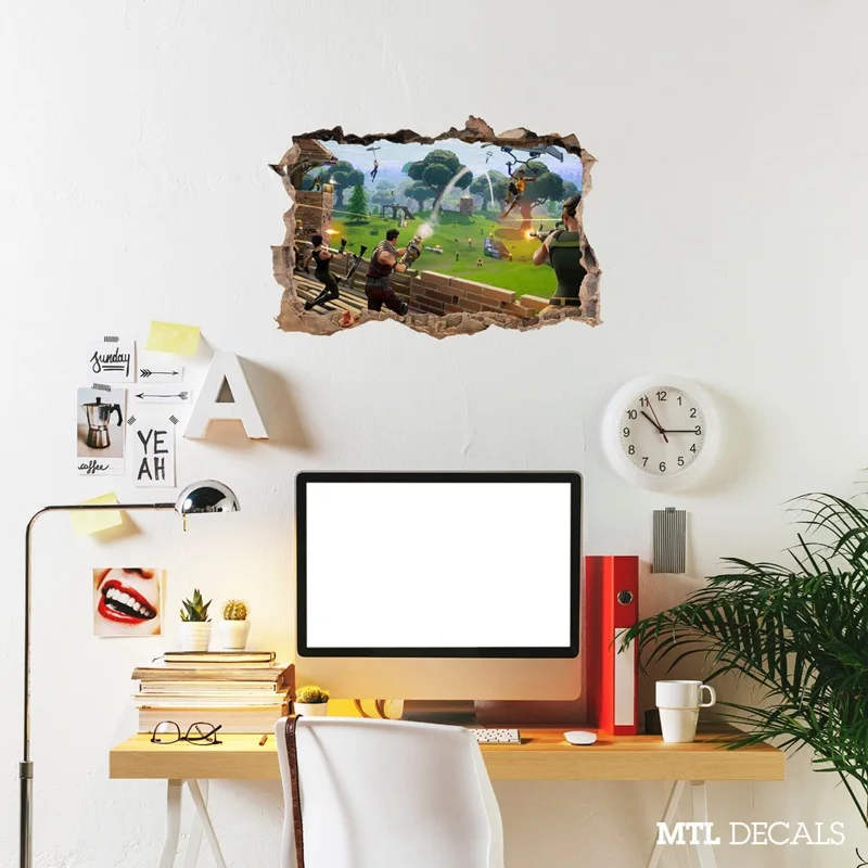 Европейский стикер на стену с изображением игры для гостиной пвх сломанный 3D стикер украшение дома аксессуары