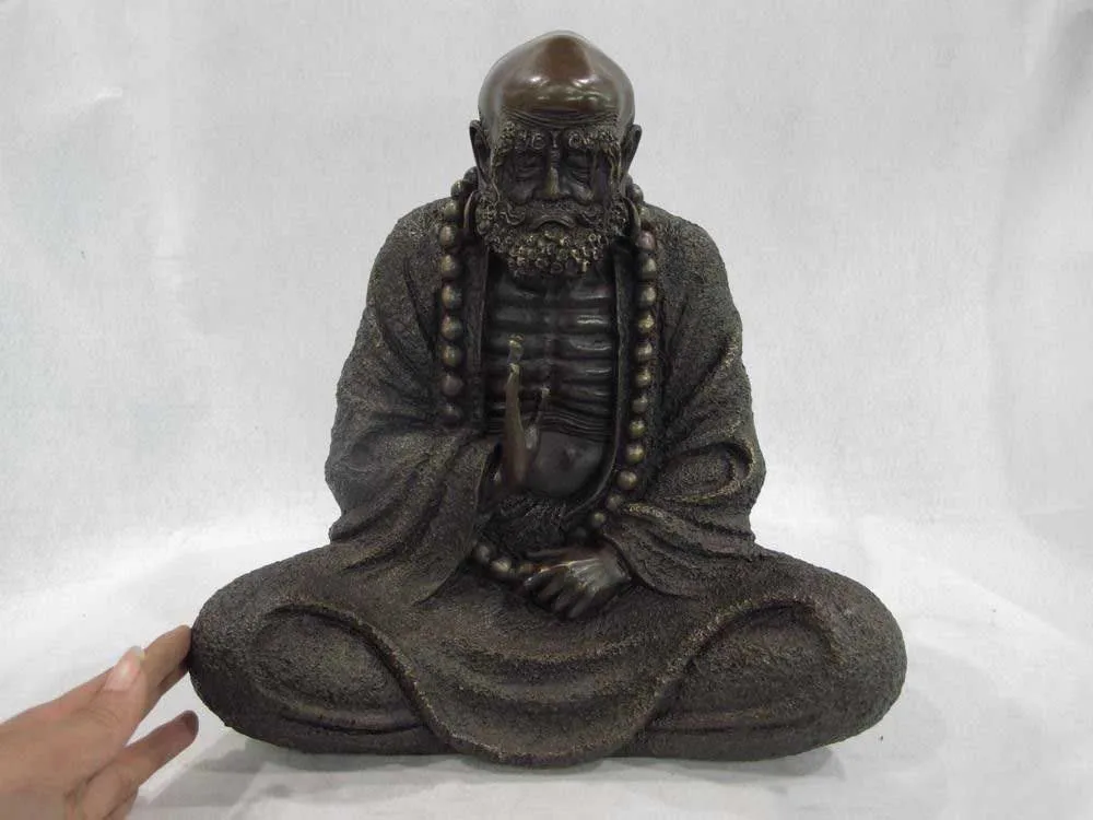 Подробнее о тибетский буддизм бронзовый медный Dharma Damour Bodhidharma монах Arhat статуя