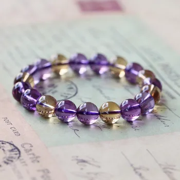 

Blue 5a premium natural ametrine bracelet trecsure Women yellow crystal