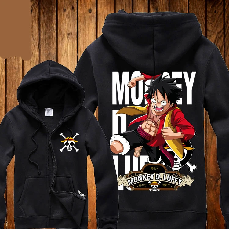 新しいワンピースパーカーアニメルフィフード付き冬の綿のコートジャケット男性カーディガンスウェット Mens Cardigan Sweatshirt One Piece Hoodiehoodie Anime Aliexpress