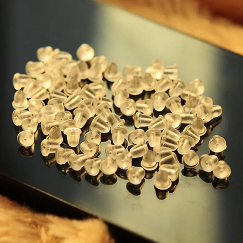 

Plastic Clear Ear Stud Earring Plugs / Earplug Plug for Earrings 100 Pieces/ Bag