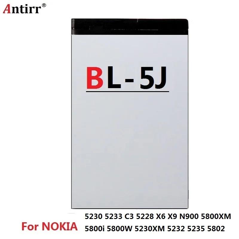 

BL-5J BL 5J BL5J Battery For Nokia 5800 Nuron 5230 5233 C3 5228 X6 X9 N900 5800XM 5800i 5800W 5230XM 5232 5235 5802