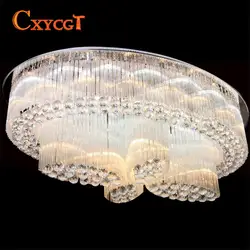 Бесплатная доставка; Роскошные Овальный подсвечник для потолка Гостиная Crystal Light Люстра с кристаллами домашнее светодиодное освещение
