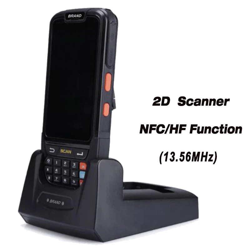 Android 7,0 портативный pos-терминал с NFC UHF RFID считыватель памяти 4 дюйма большой экран терминал данных 1D, 2D лазерный сканер штрих-кода - Цвет: 2D-NFC-Charge Holder