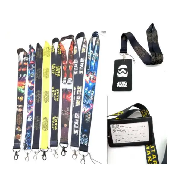 

New 50 pcs Cartoon star wars Lanyard Key Chains Card Holders Bank Card Neck Strap Card Bus ID Holders E-138