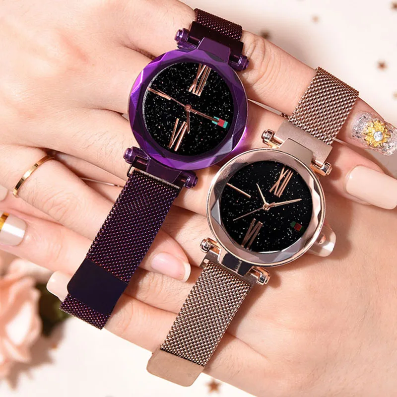 

Luxury Women Watches Minimalism Starry sky Magnet Buckle Fashion Casual Quartz Women Watch Wristwatch Waterproof Reloj Mujer