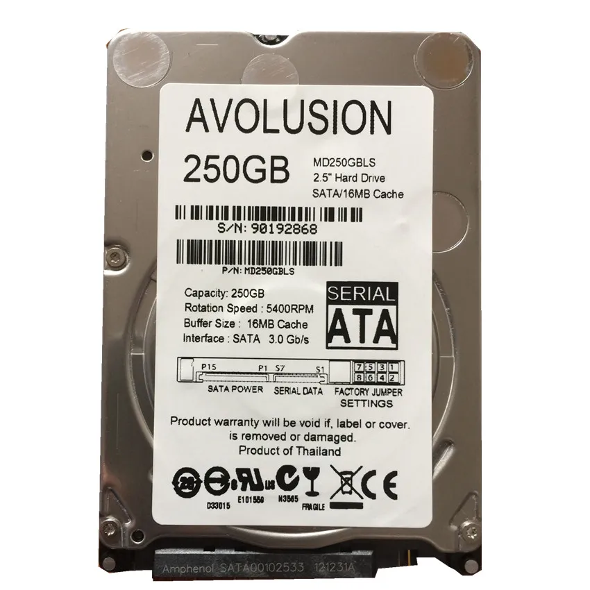 250GB SATA 2.5inch 16M Internal Hard Disk Drive For Laptop Notebook