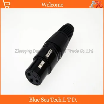 

10 PCS Audio MIC Connector XLR 3 Pin female XLR 3P KTV Microphone plug,black color