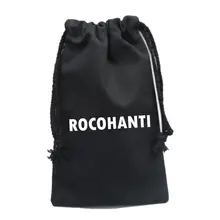 25 шт., Пользовательский логотип напечатанный черный хлопковый холст сумка на шнурке маленькая веревка Подарочная сумка экологичная Упаковка хозяйственные сумки