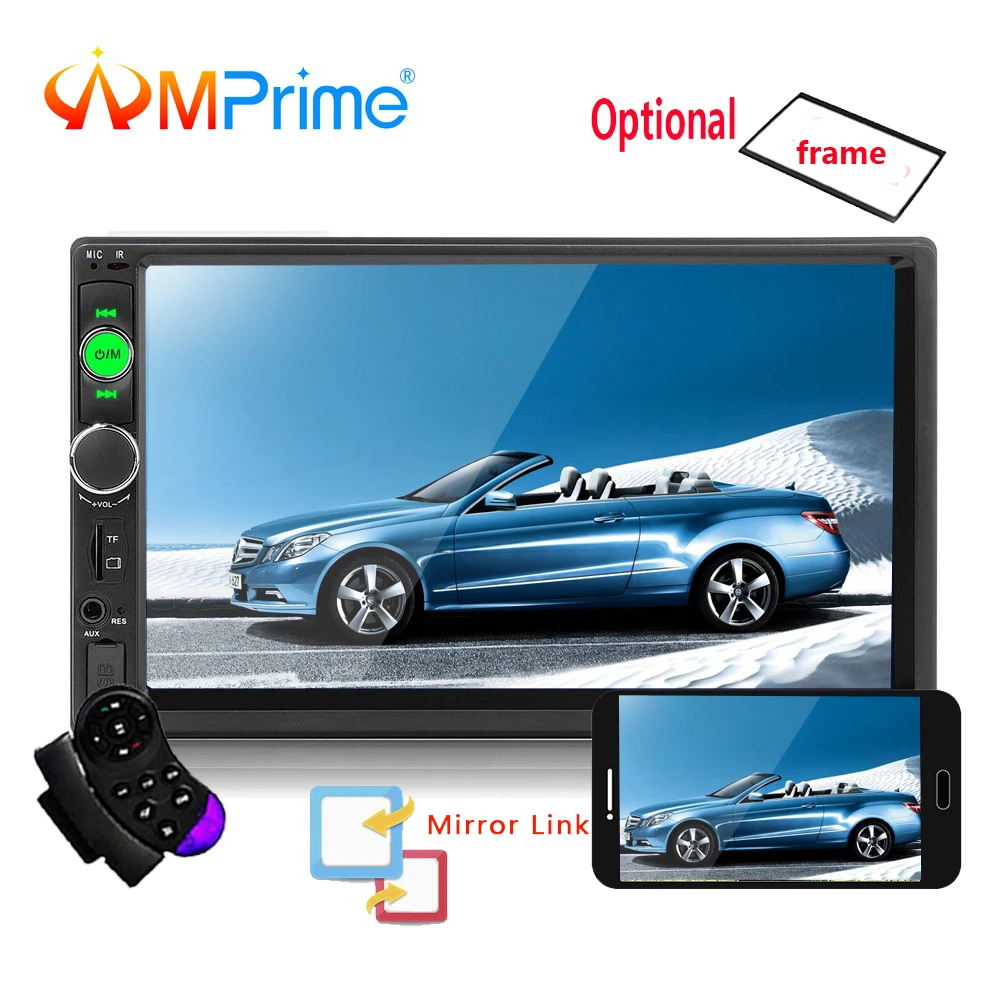 

AMPrime 2 Din Autoradio 7" Touch Car Radio Bluetooth SD/MP4/USB/AUX Multimedia Player 2din Mirrorlink Car Audio Rear View Camera