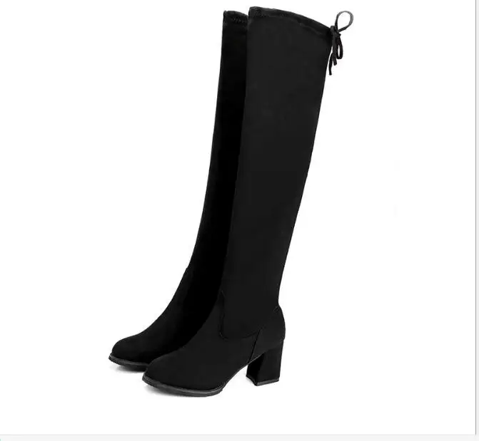 Women Casual Over the Knee boots shoes Winter women Female Round Toe Platform high heels pumps Warm Boots lady Thigh High Boots