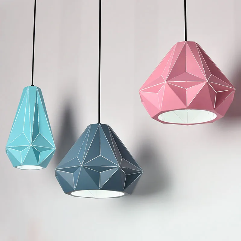 Modern Drop Lights Pendant Light Kid's Room Blue Yellow Pink Hat Pendant Lamp Home Lights Indoor Lighting (22)