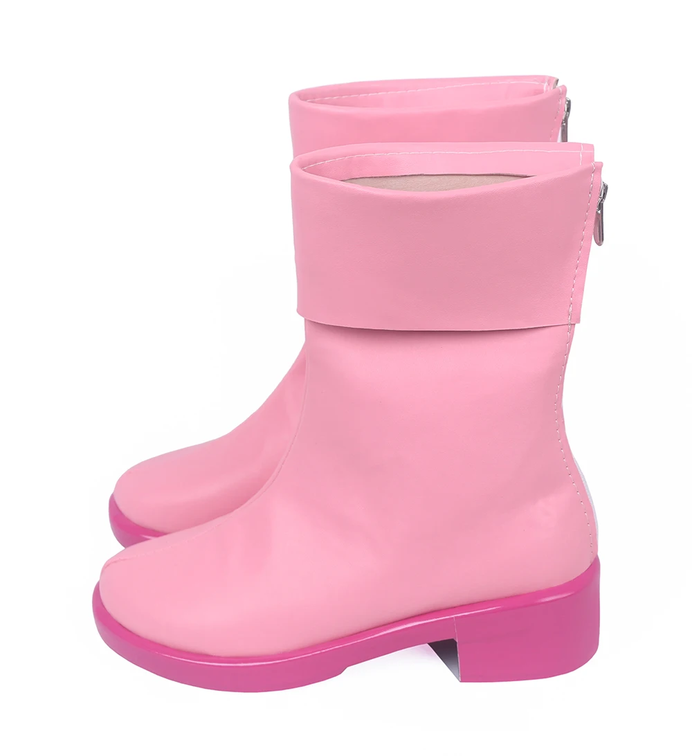 One Piece Tashigi Cosplay Boots Pink Shoes (4)