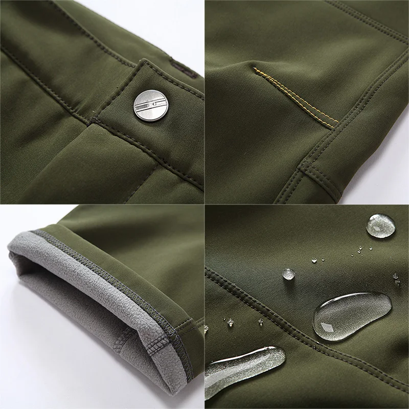 Refire Gear Soft Shell Fleece Pantalones deportivos al aire libre hombres senderismo Trekking Windbreaker Camping pesca escalada pantalones impermeables Refire Gear Soft Shell Fleece Pantalones deportivos al aire libre hombres senderismo Trekking Windbreaker Camping pesca escalada pantalones impermeables