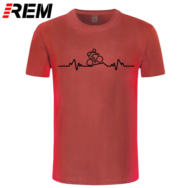 REM горный Байкер сердцебиение Пульс циклингер футболка Цикл Мода Забавный день рождения хлопок короткий рукав футболки - Цвет: 4