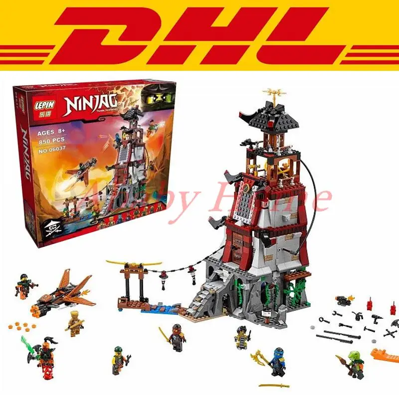 2016 850Pcs DHL font b LEPIN b font 06037 Ninja The Lighthouse Siege Model Building Kits