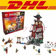 2016 850Pcs DHL LEPIN 06037 Ninja The Lighthouse Siege Model Building Kits Minifigure Blocks Brick Toys Compatible 70594