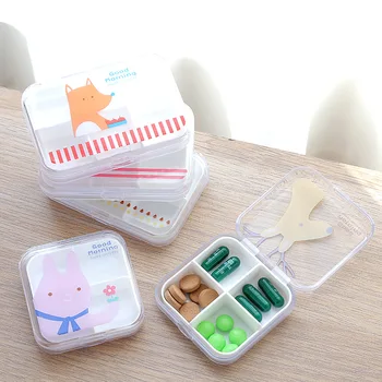 

Mini Portable 6 Slots/4 Slots Pill Cases Cute Jewelry Storage Box Vitamin Medicine Box Outdoor Travel Storage Case Container