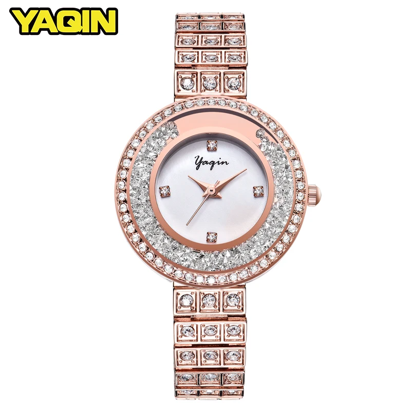 2018 Fashion Luxury Diamond Bracelet Quartz Watch Waterproof Rhinestone Dress Office Lady Stainless Steel Relogio Feminino