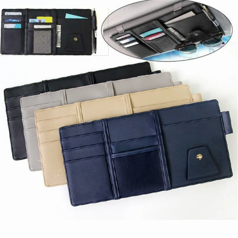 

Car Styling Sun Visor Storage Bag Multi-Purpose Car Organizer Auto Sunglasses Storage Holder Card Organizer Ticket Pouch Pocket