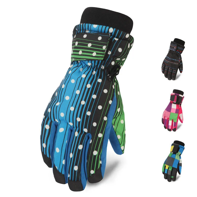 Зимние Детские перчатки Лыжный Спорт пять пальцев Корейская версия теплый усиленный Водонепроницаемый холодной доказательство Открытый Перчатки