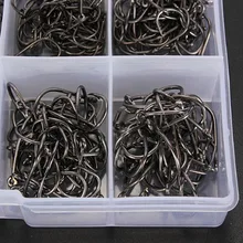 Hot Sell Fishhooks 500Pcs 10 Different Sizes Fishing Fish Hooks Fish Tackles Tool With Box Kit HS