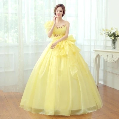 

Freeship light yellow big bow waist medieval dress Renaissance lace Gown queen costume Victorian /Marie Antoinette/ Belle Ball