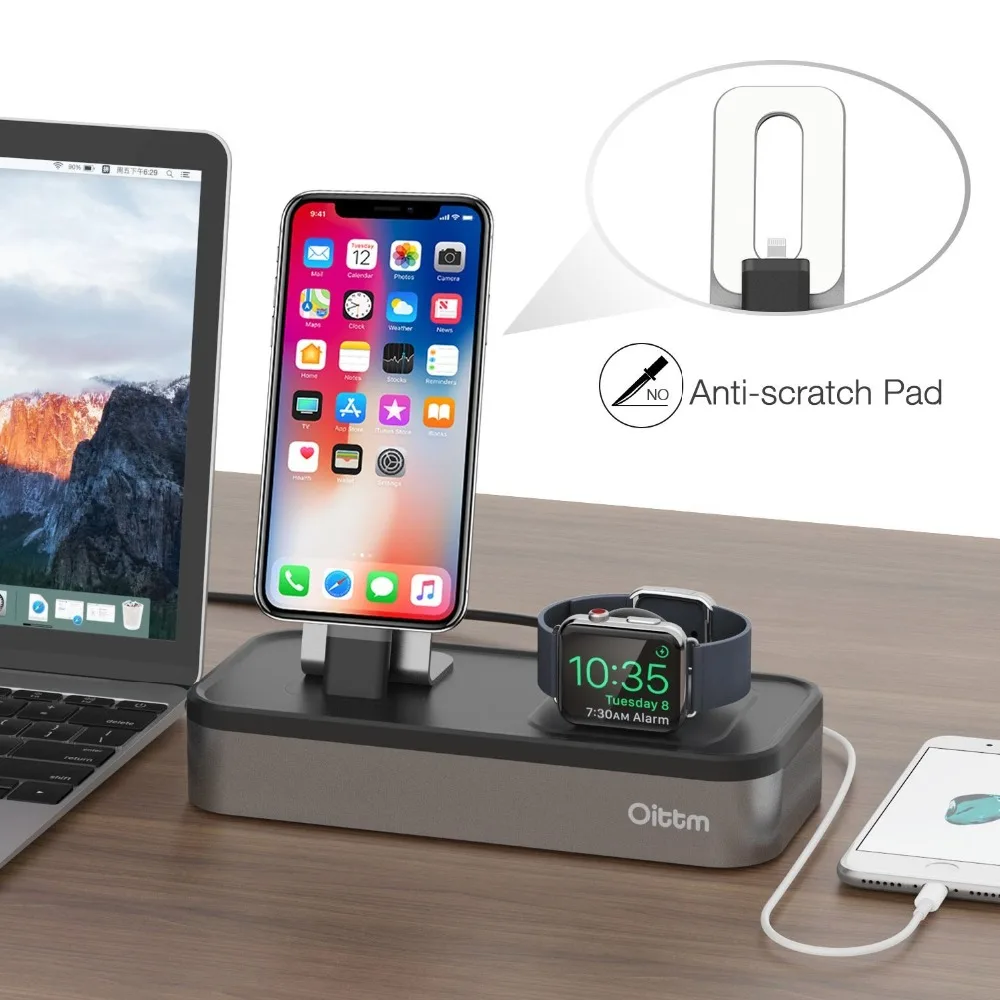 Подставка для зарядки Apple Watch Series 4 XUNME [5 в 1 новая версия] 5 порт USB перезаряжаемая