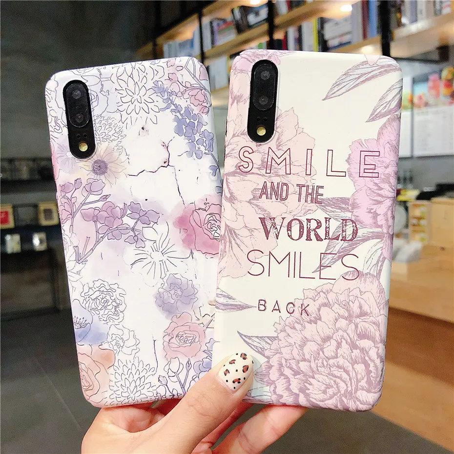 MOUSEMI Case On For Huawei P20 Lite Phone Case Hard Cases Flower For Huawei Honor 10 Nova 3E P20 Pro, For Huawei P20 Lite Case   (1)