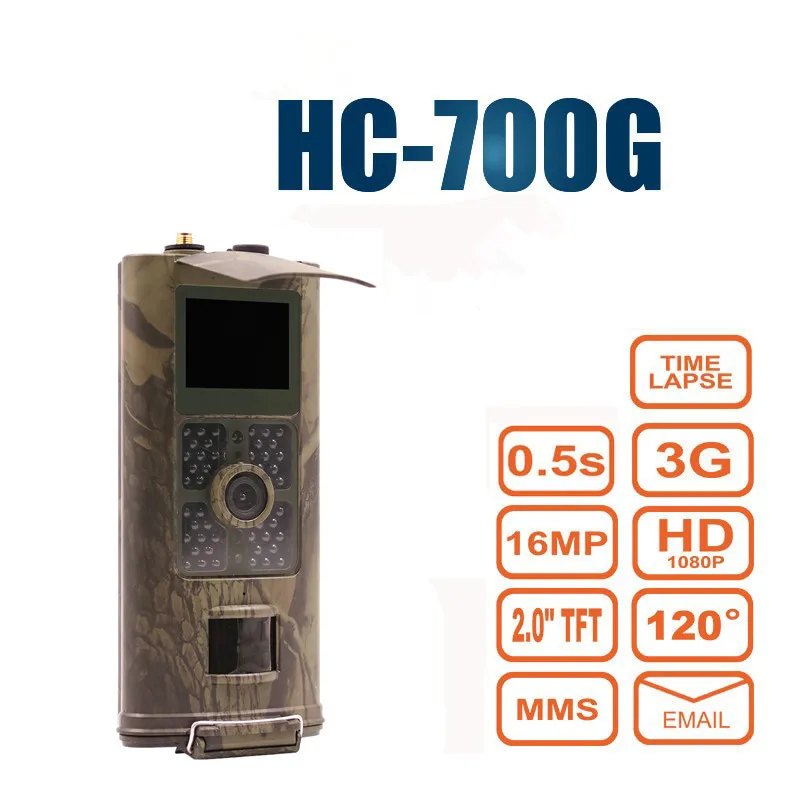 

Infrared Night Vision Hunting Trail Camera 3G MMS SMS SMTP HC700G 16MP 1080P Wildcamera Photo-traps Cams Surveillance