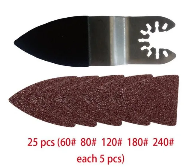  25 pcs Sanding paper+Finger sanding pad for power toolsandpaper for oscillating multi tool accessor