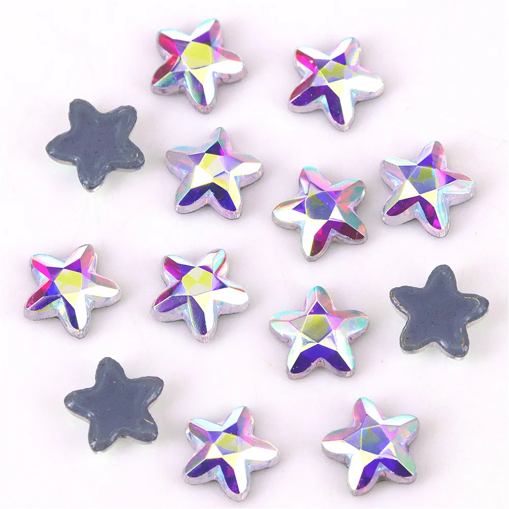 

High Quality 5mm Crystal AB New Star Flat Back Hotfix Rhinestones / Iron On Flat Back Crystals