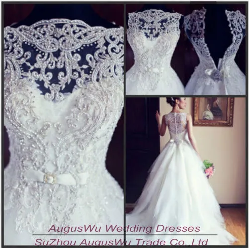 WWL40 Vintage Ball Gown Boat Neck Beaded Long Tulle Wedding Dress Amazing Ball Gown Patterns WWL40 Vintage Ball Gown Boat Neck Beaded Long Tulle Wedding Dress Amazing Ball Gown Patterns