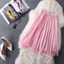 Женские юбки с драпировкой на европейском и новом шоу тонкая шифоновая юбка шелковые юбки с эластичной резинкой на талии