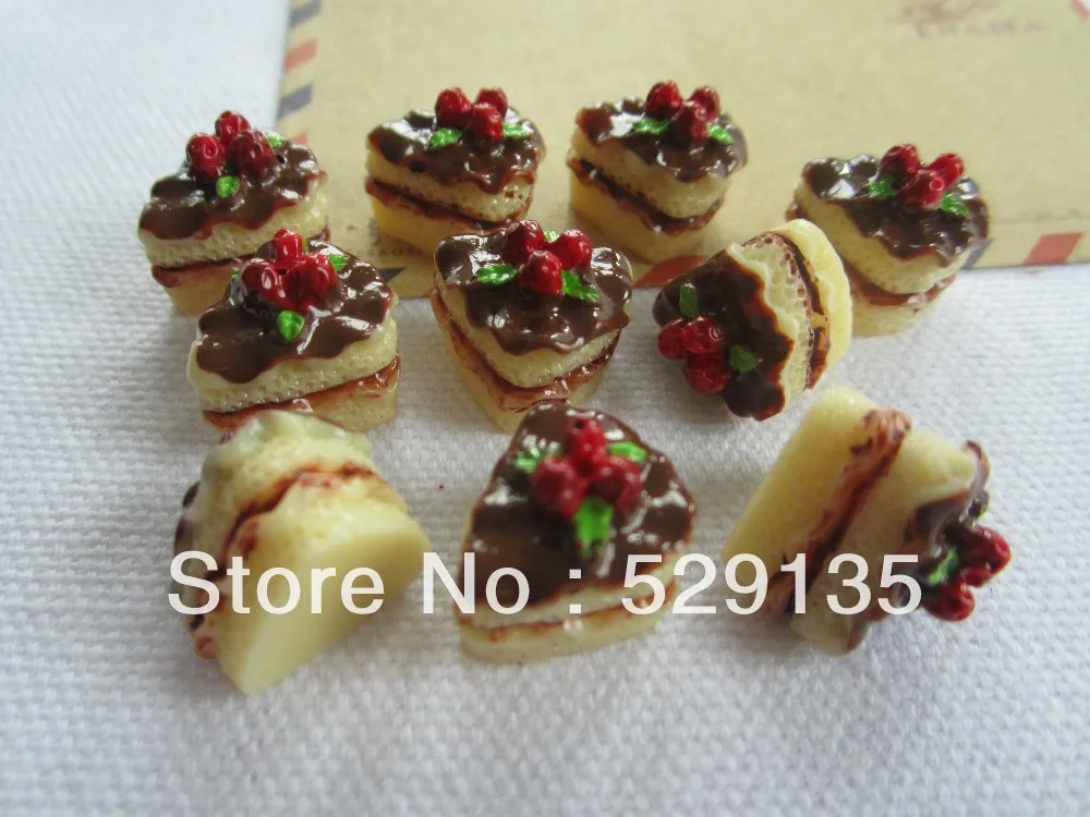 5pcs/lot Resin Miniature Chocolate Cake Cabochons for Phone Decoration Crafts Making DIY (14*15mm) | Дом и сад