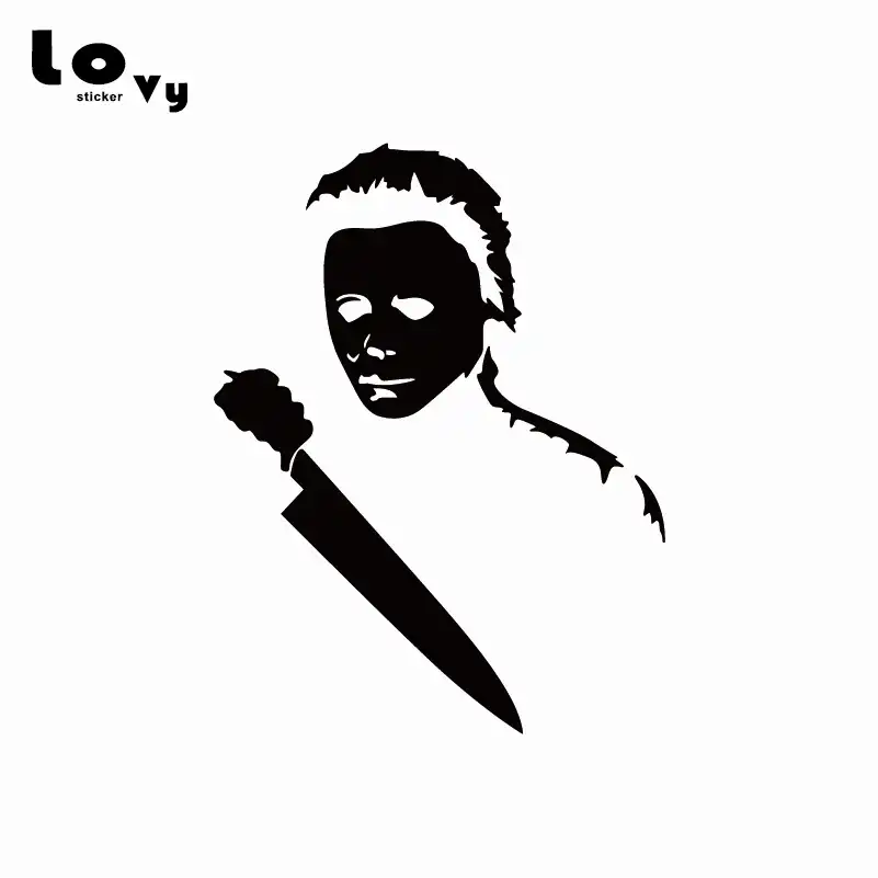 Download Michael Myers Vinyl Car Sticker Creative Cartoon Figure Silhouette Car Decal for Car Window Body ...