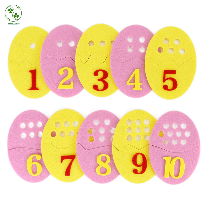 

10pcs Numbers Eggs For Kids Early Learning Nonwoven DIY Felt Fabric DIY Handmade Sewing Fabric Educational Toys Felt Craft