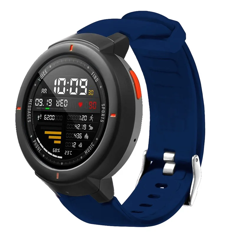 Для Amazfit Verge 3 ремешок силиконовый ремешок для часов сменный Браслет ремешки для часов напульсники ремешок для Xiaomi Huami Amazfit 3 - Цвет: Dark blue