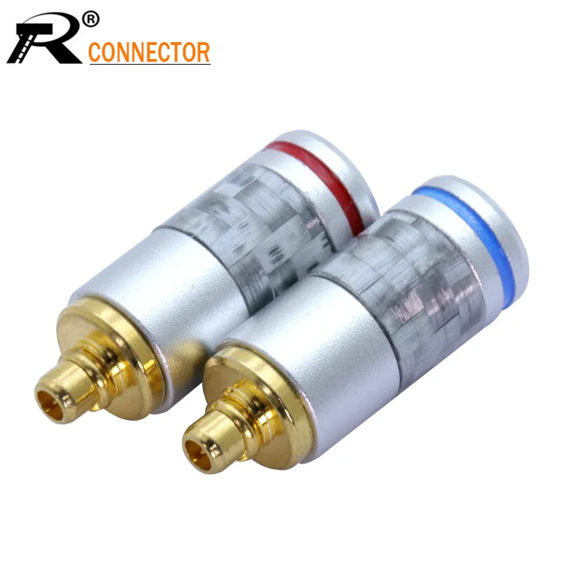 

2pcs/1pair Enthusiasts Jack Carbon Fiber MMCX Black/Silver Earphone Pin Plug For Shure ED5 SE535 Gold Plated Connector