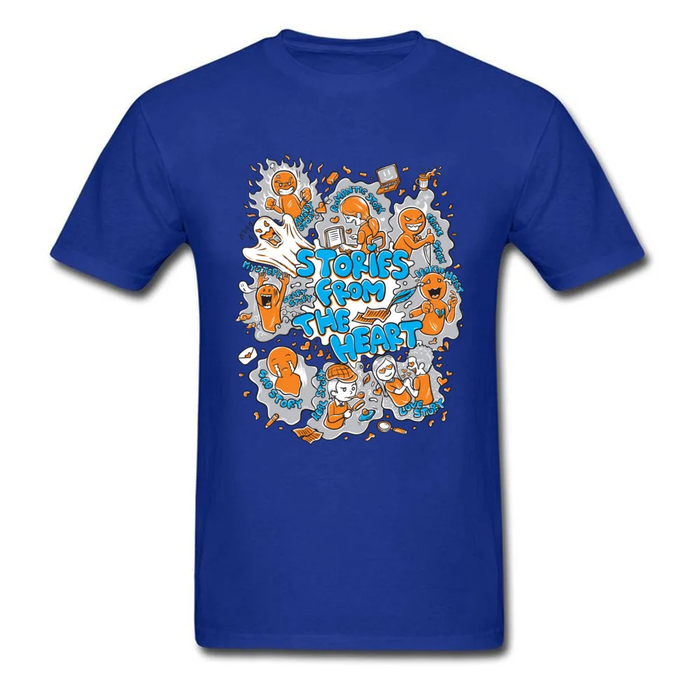 CustomNormal Short Sleeve Tops Tees Summer/Autumn On Sale O Neck 100% Cotton Clothing Shirt Men T Shirts Stories From The Heart  Stories From The Heart blue