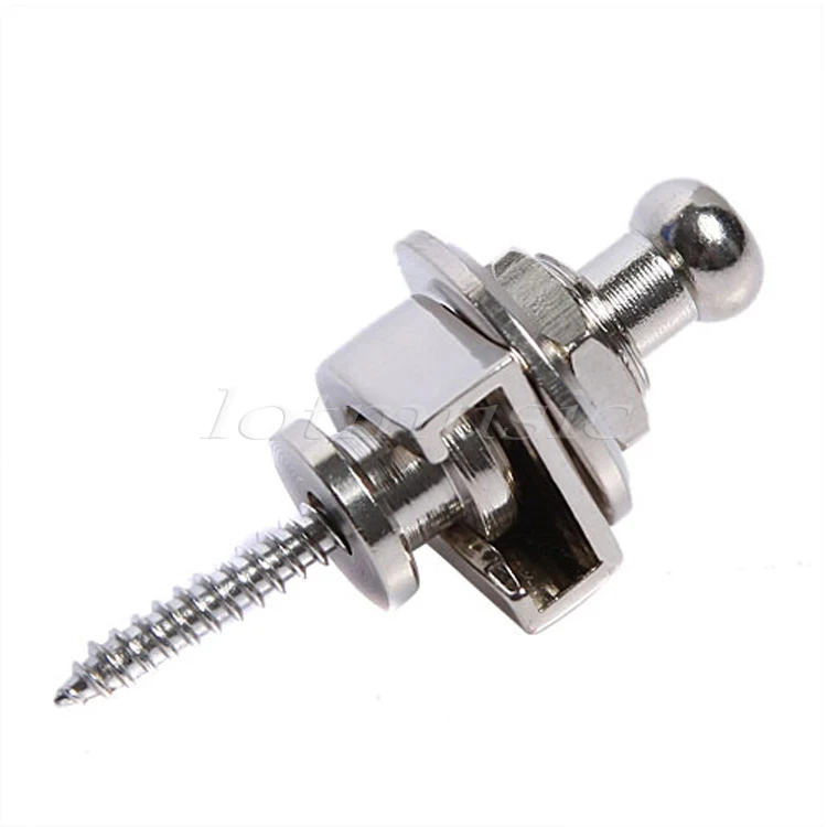 1Pcs Chrome Metal Schaller Style Strap Lock Round Head For Guitar Bass