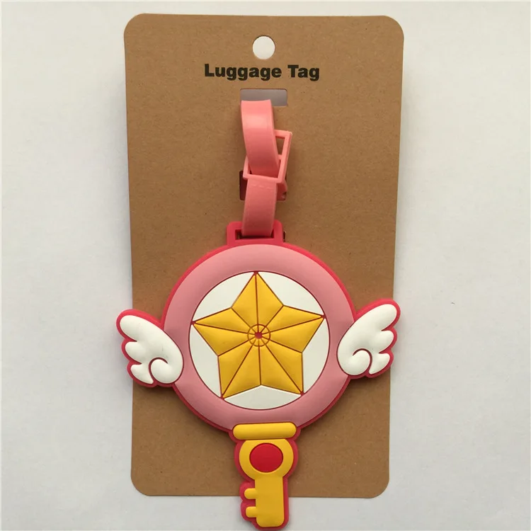 

1pcs Key Shape Mini Card Captor Sakura Anime Action Figure Printed Wings Luggage Tag Boarding Pass Cartoon Bus Card Cover New